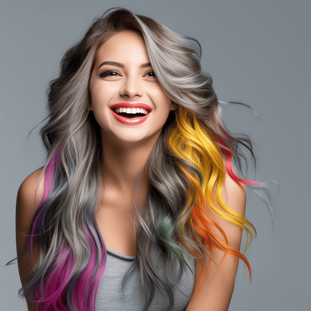 Woman with beautiful long black hair extensions